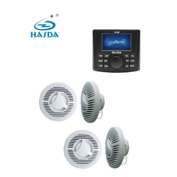 Hasda H-335+2xH-058 Ολοκληρωμένο Πακέτο Marine Πηγής και 4 Ηχείων (Σετ)-