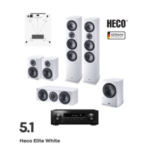 Heco Elite White 5.1 Bundle Ηχεία Home Cinema με Ραδιοενισχυτή Pioneer VSX-534 (Σετ)-